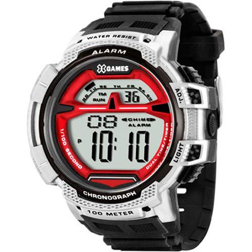 Relogio X-Games Masculino Preto Vermelho e Branco XMPPD241 BXPX