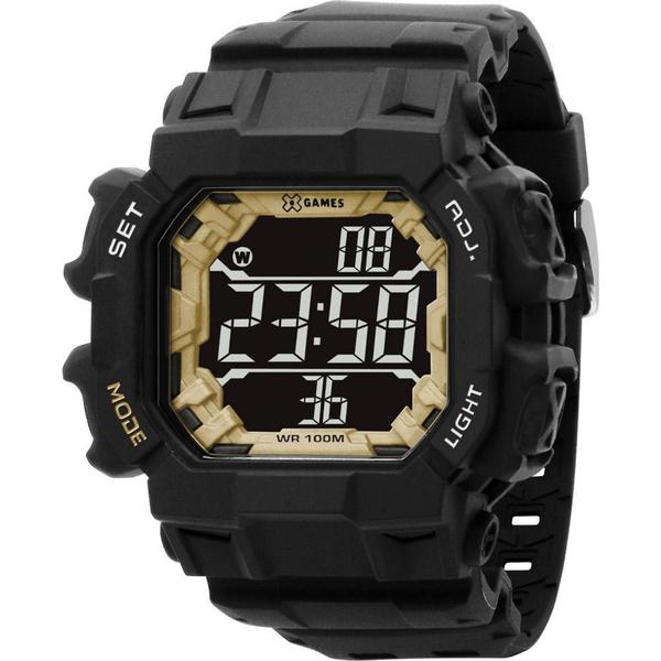 Relógio X-Games Masculino Preto XGPPD141PXPX Digital 10 Atm Acrílico Tamanho Extra Grande