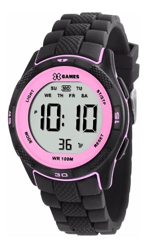 Relogio Xgames Feminino Digital Rosa Preto Sportivo Xmppd353 - X-games