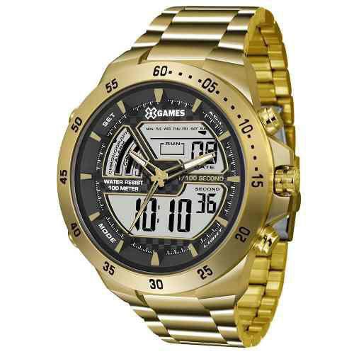 Relogio Xgames Masculino Anadigi Dourado Esportivo Xmgsa004 Bxkx - X-games