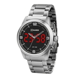 Relogio Xgames Masculino Analogico e Digital Led prata inox XMSSA009 P2SX