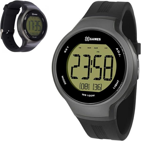 Relogio XGames Masculino Digital Preto e Cinza Grande Esportivo XMPPD557 FXPX