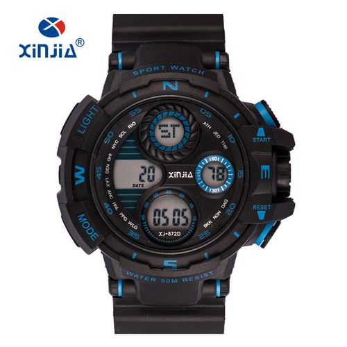 Relogio Xinjia Masculino Esportivo Shock Militar Prova Dagua Preto e Azul