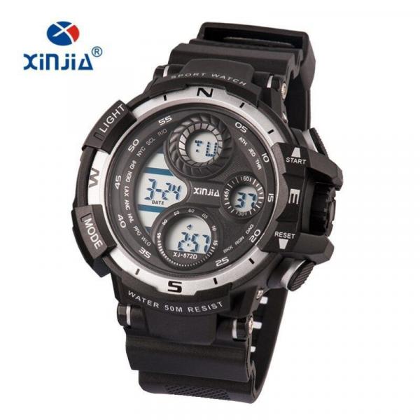 Relogio Xinjia Masculino Esportivo Shock Militar Prova Dagua Preto e Cinza