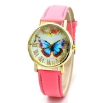 Relógios Blue Butterfly Roman Escala Belt Ladies Watch Moda quartzo