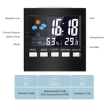 Relógios de decoração interna Termômetro digital Medidor de umidade Medidor de higrômetro LCD Monitor de temperatura Tempo / clima / despertador / controle de voz Backlight