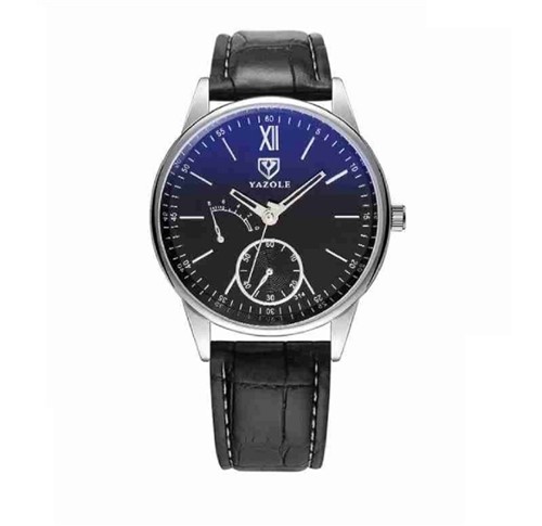 Relógios de Luxo Feminino Yazole D314 Pulseira de Couro (Preto, 1)