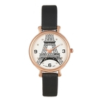 Relógios moda Luxo Feminino Fino PU Strap Rodada Dial Quartz Relógios-3622