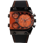 Oulm Man`s Moda Veja com 3 Movimento Quartz Dial pulseira de couro laranja --HP9315 Men's watch