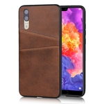 Para HUAWEI P20 cattlehide Grain PU capa protetora tampa traseira com 2 cartões Pockets