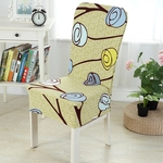 Removível Elastic Printing Chair Cover for Home Hotel Banquet