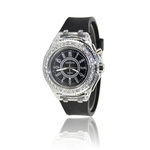 Rhinestone Assista Luminous Quartz Rel¨®gio Silicone Watch Band Rel¨®gio De Pulso