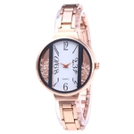 Rodada Feminino Dial Quartz relógio de pulso que flui areia dentro Moda Watch Gostar