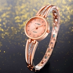 Rose Pulseira Relógio de ouro das senhoras das mulheres strass quartzo relógios de pulso