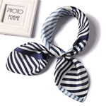 Ruicesstai New Silk Scarf Women Fashion Striped Square Scarves Office Lady Neckerchief High Quality Foulard Femme Hair Tie Band