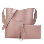 S¨®lidos Couro Cor Bucket Bag Ombro Moda Mulheres do saco Messenger Bag