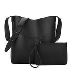 S¨®lidos Couro Cor Bucket Bag Ombro Moda Mulheres do saco Messenger Bag