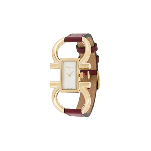 Salvatore Ferragamo Watches Pulseira para Relógio com Duplo Gancini - Vermelho