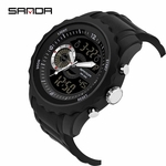 Sanda Men's Classic Fashion Electronic Watch LED Belt Sports Double Display