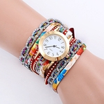 SC135 colorida pulseira de relógio Lady Quartz Relógio Moda Couro Watch Band