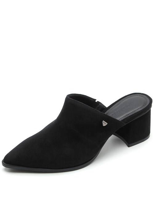 Scarpin Mule Couro Colcci Camurça Preto