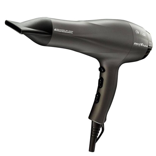 Secador de Cabelo Britânia Sp 3000 Professional, 2 Vel, 3 Temp, Cinza - 220V