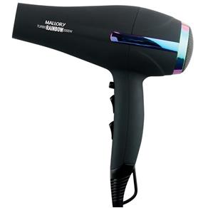 Secador de Cabelo Mallory Turbo Rainbow Preto com 2 Velocidades 3 Temperaturas 2000W - 220V