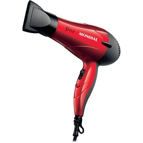 Secador de Cabelo Mondial Vermelho Potente 110V e 220V