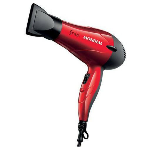 Secador de Cabelo Potente Vermelho Mondial 110V