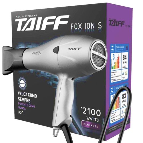 Secador de Cabelos Taiff Fox Íon S 2100W Prata