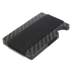 Segurança RFID Bloqueio Slim Carteira de fibra de carbono Titular do cartão de crédito de metal Anti-Scan Manga de cartão Auto-proteção