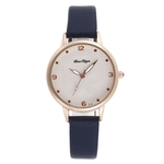 Senhora da forma relógio de quartzo simples da flor mostrador analógico PU Leather Strap relógio de pulso