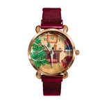 Senhora do Natal Quartz Relógio X-mas Tree presente Moda Alloy Banda analógico relógio de pulso