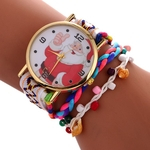 Senhoras simples relógio de mesa moda pulseira de tecelagem cinto de enrolamento DESEJO novo comércio exterior padrão de Natal quente