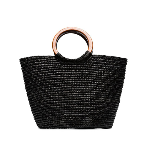 Sensi Studio Bolsa Tote de Palha - Preto