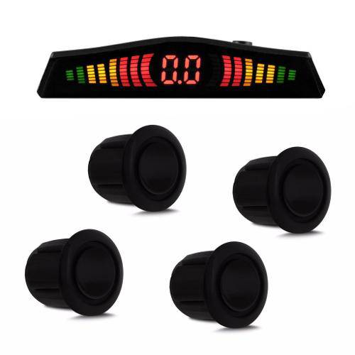 Sensor de Estacionamento 4 Pontos Preto Display Led