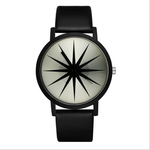 Simple Style Watch PU Strap Analog Display Personality Dial Quartz Wristwatch