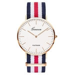 Simples Casual Stripe Cloth Watchband Quartz Assista