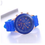 Simples Design Estudante Casal Casual Cor Silicone Strap Watch Exibição Rodada De Relógio De Quartzo Assista