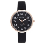 Simples Lady Quartz Assista PU Leather Strap Big mostrador analógico relógio de pulso Casual