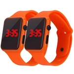 Simples LED Digital Rel¨®gio Eletr?nico Silicone Strap Men E Women Watch