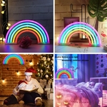 Sinal da luz de neon LED Rainbow Lâmpada arte da parede luz para festa Decoração interior Quarto Dormitório Pub Natal Pendurado Lâmpada de Néon