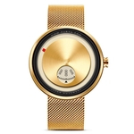 Sinobi 9743 Relógio Criativo Pulseira De Aço Inoxidável Girar Dial Unisex Relógio De Pulso