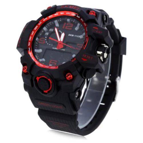SKMEI 1155 Men LED Digital Quartz Watch - VERMELHO