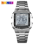 SKMEI 1381 Masculino Relógio De Forma Quadrada De Aço Inoxidável Relógio Digital De Negócios R