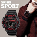 SKMEI Homens 50M impermeável Sports Assista LED Backlight Digital Double Time Relógio de pulso