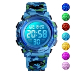 SKMEI Kid Digital Sports Watch LED colorido Data Semana EL Luz Alarme Waterproof Camouflage Relógio de pulso