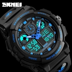 SKMEI Men LED Large Dial Digital Watch Waterproof Alarm Calendar Sport Watch