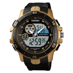 SKMEI Men Quartz relógio digital Dual Time Waterproof EL Luz Data Semana Alarm Sports relógio de pulso