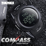 SKMEI Outdoor Sports Compass Caminhadas Men Digital LED relógio eletrônico